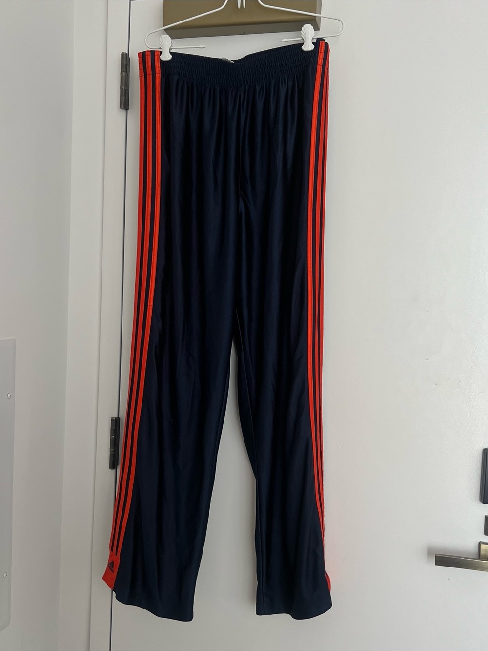 ⁠Vintage Adidas Snap Button Track Pants XL Blue Orange Tearaway Y2K 2005⁠